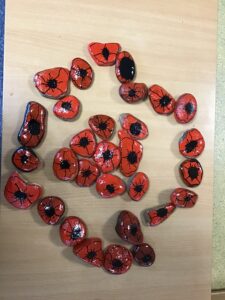 A collection of poppies created by Year 1